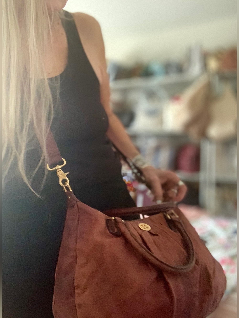 TORY BURCH VERONA COGNAC CROSSBODY SATCHEL BAG - Picture 5 of 15